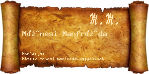 Ménesi Manfréda névjegykártya